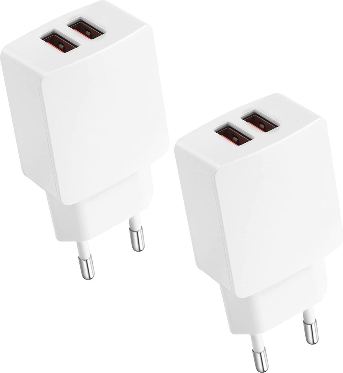 Double chargeur USB - chargeur de voyage / maison avec 2 ports de  chargement USB - puce IC - 15 W - blanc