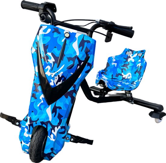 Drift Trike -Camo blue- Haut-parleurs BlueTooth, éclairage LED, siège  inclinable et... | bol