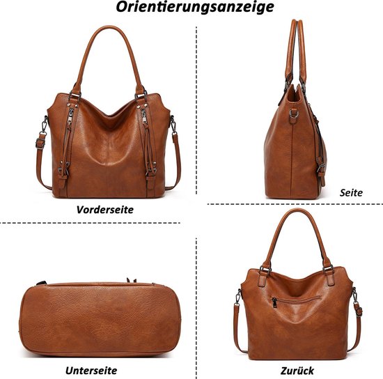 Sac Bandoulière Vintage Marron En Simili Cuir Pour Femme - Taille Moyenne - Neuf Sans étiquettes