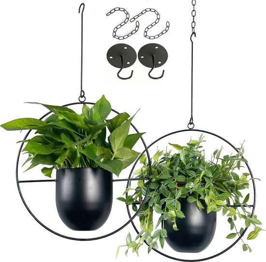 Pot de fleurs suspendu en métal, jardinières suspendues pour plantes  d'intérieur et... | bol