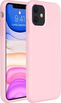 iPhone 11 Hoesje Siliconen Case Hoes Back Cover TPU - Roze