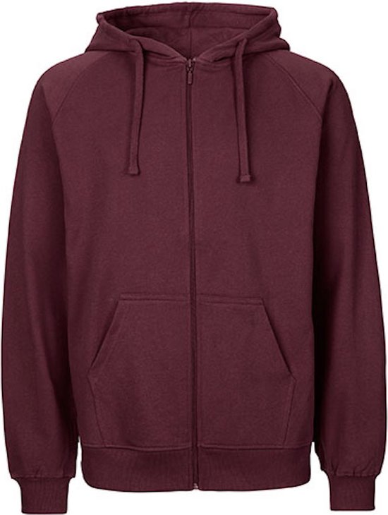 Mens Soft Touch Hoodie With Sleeve Pocket Bordeaux