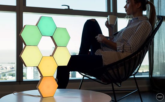 Hexagon Led-paneel, wandlamp, 12 stuks, zeshoekig, doe-het-zelf geometrie, splitsen, quantumlamp, intelligente hexagon RGB-paneel, app-besturing, USB, hexagon paneel, licht voor gaming