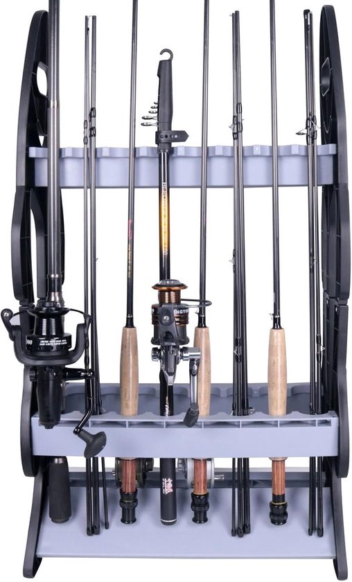 FISHN® Rutenständer für 24 Angelruten aus hochwertigem Aluminium