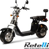Retelli Turismo - e-chopper - 2 persoons e cruiser - elektrische scooter - 1500 Watt - 25AH - matzwart - incl tenaamstelling, kenteken en kentekenplaat - incl bezorging door heel NL