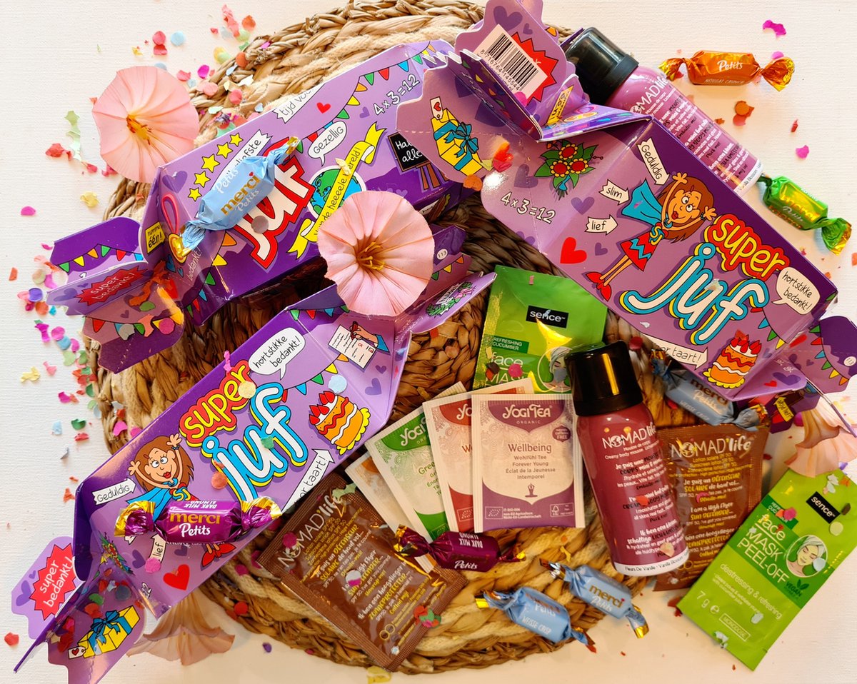 Cadeau pakket voor juf- cadeaudoosje juf- juffendag- bedankje
