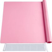 70 x 50 cm siliconen mat met opbergtas, grote siliconen folie knutselmat siliconen onderlaag antiaanbaklaag tafelmat werkmat toonbankmat voor knutselen, doe-het-zelf (roze)