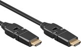 Câble HDMI 2.0 - 4K 60Hz - Entièrement rotatif - Plaqué Or - 5 mètres - Zwart