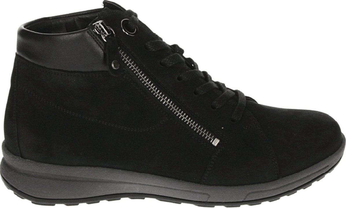 Hartjes - 53972 - Hoge sneakersVeterlaarzenDames veterschoenenDames sneakersHalf-hoge schoenen - Kleur: Zwart - Maat: 36