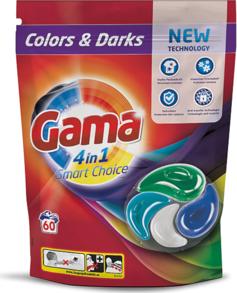 Gama wasmiddel washing pods 4in1 60'sc Color