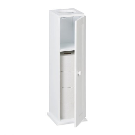 Relaxdays wc kastje - smal badkamerkastje 2 vakken - toilet kastje - wc  opbergkastje laag | bol.com