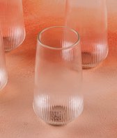 Ekselans Living – Geribbelde Longdrinkglas- Ripple/Riffle Glas – 3 Stuk – 500 ml