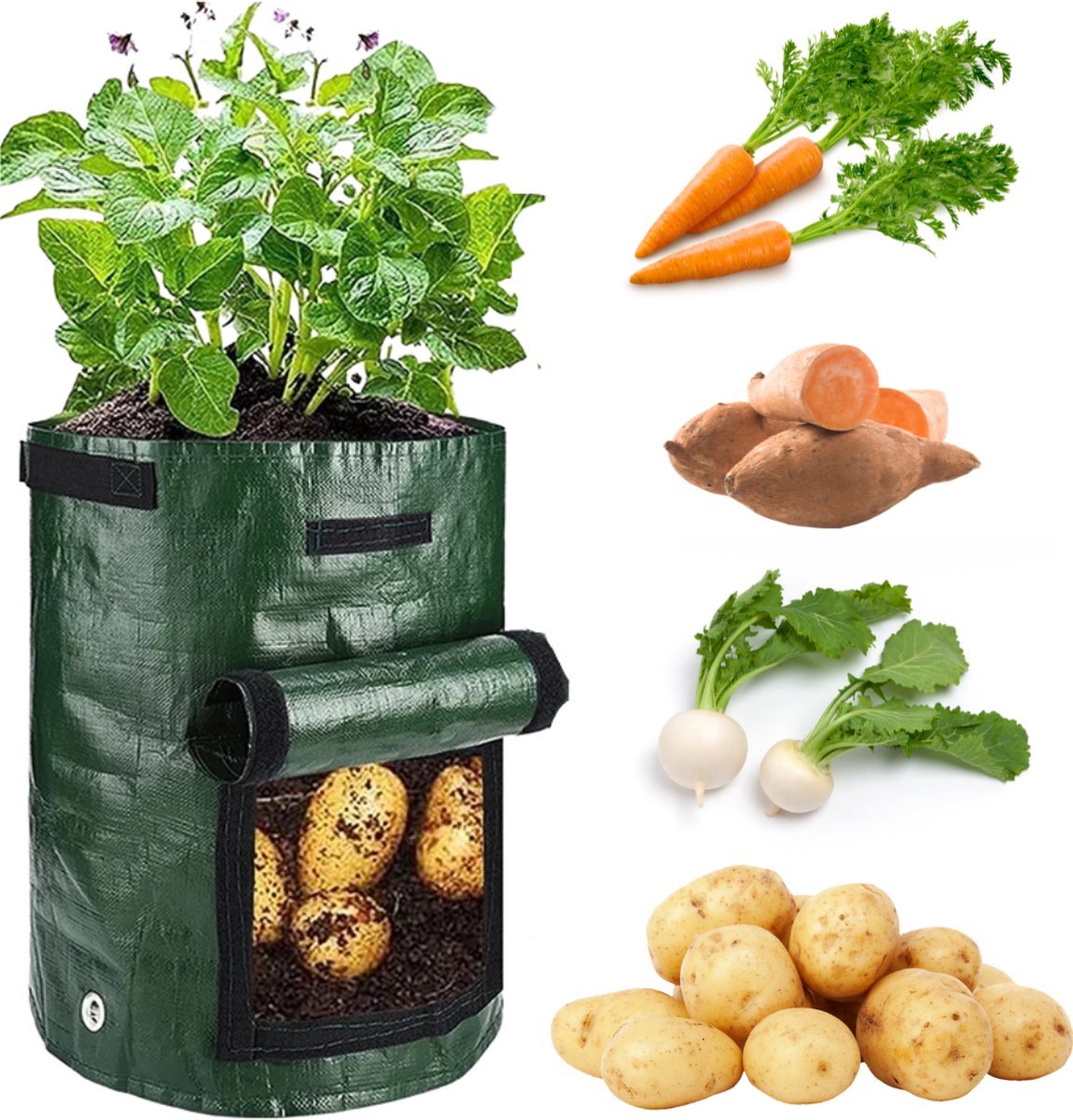 Winkrs Kweekzak Growbag Grow Bag voor aardappelen , groenten en planten - Tuinzak/Groeizak - Small 30x35CM