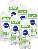 NIVEA Naturally Good Bio Deodorant Roller - Aloe Vera - 6 x 50 ml - Voordeelverpakking