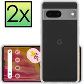 Hoes Geschikt voor Google Pixel 7A Hoesje Cover Siliconen Back Case Hoes - Transparant - 2x