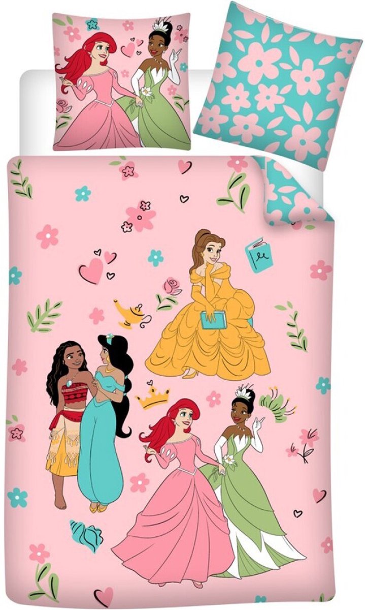Disney Princess Dekbedovertrek roze- Eenpersoons - 140 x 200 cm