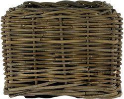 NATURN LIVING Vierkante Rotan Drypot - 31 x 31 x 24 cm - Duurzame Plantenbak met Gerecyclede Waterdichte Kunststof Binnenkant - Bloempotten voor Binnen - Plantenmanden - Plantenhouder - Planten - Cadeau Geschenk - Bruin