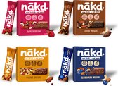 Nakd bars mix 4-packs: Berry Delight, Cocoa Delight, Peanut Delight & Blueberry Muffin - gezond tussendoortje - 560g