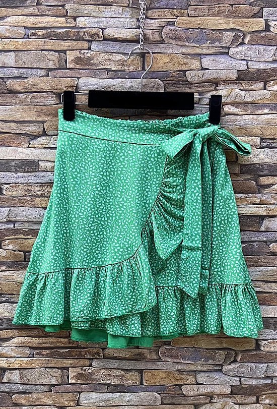 Somerville Fashion - Rok - Rokje - Skirt - Ruffle - Bloemenprint - Flower - Onesize - Groen