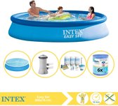 Intex Easy Set Zwembad - Opblaaszwembad - 366x76 cm - Inclusief Solarzeil, Onderhoudspakket, Zwembadpomp en Filter
