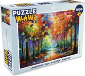 Puzzel Landschap - Bos - Kleuren - Natuur - Legpuzzel - Puzzel 1000 stukjes volwassenen