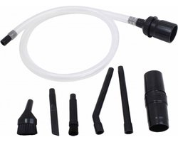 Micro stofzuiger hulpstukken 9-delig met 5x mini opzetstukken en 2x verloop voor standaard stofzuigerslangen 32mm t/m 35mm