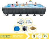 Intex Ultra XTR Frame Zwembad - Opzetzwembad - 732x366x132 cm - Inclusief Onderhoudspakket, Filterzand, Luxe Zwembad Stofzuiger, Voetenbad en Warmtepomp CP