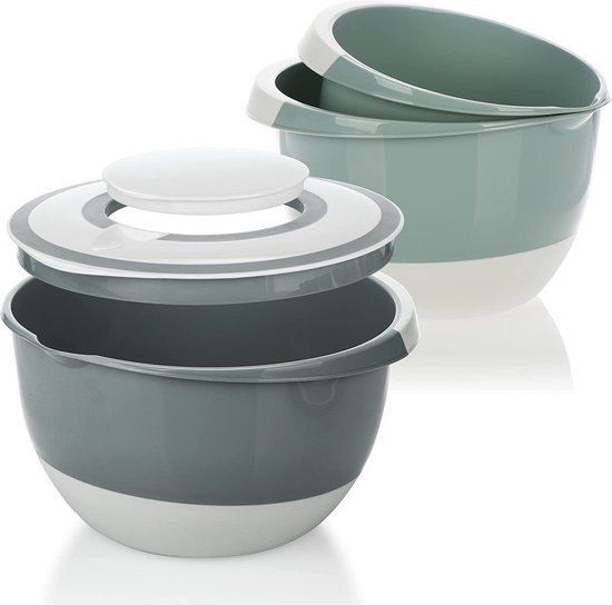 Chef Aid Mengkommen Set 3st - Antislip Bodem 1.5L, 2L, 2.5L | Magnetron En Vaatwasserbestendig