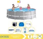Intex Prism Frame Zwembad - Opzetzwembad - 366x99 cm - Inclusief Afdekzeil, Onderhoudspakket, Filter, Grondzeil, Stofzuiger, Voetenbad en Warmtepomp CP