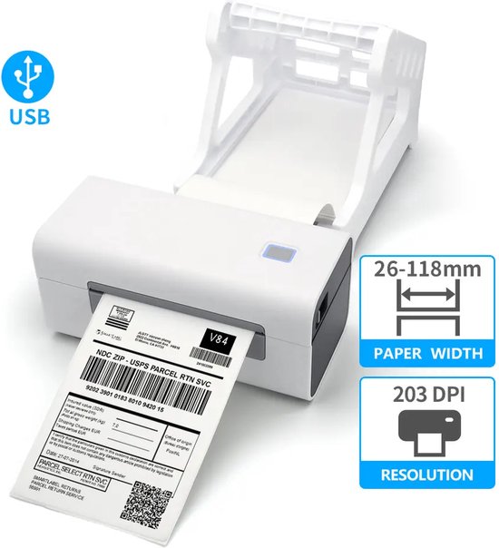 thermische label printer usb - inc. dispenser + 500 labels | bol.com