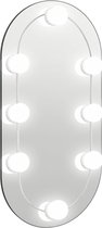 vidaXL - Spiegel - met - LED-verlichting - 40x20 - cm - glas - ovaal