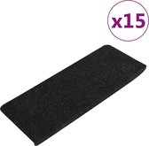 vidaXL - Trapmatten - zelfklevend - 15 - st - 65x24,5x3,5 - cm - antracietkleurig