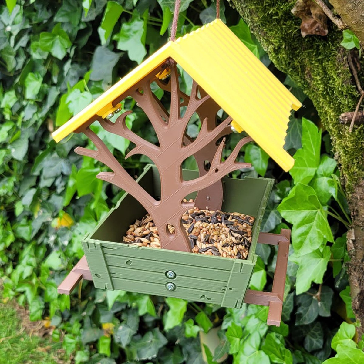 BPgoods® - Countryside Bird Feeder - Mangeoire pour oiseaux - Suspendu -  Jaune-Vert 