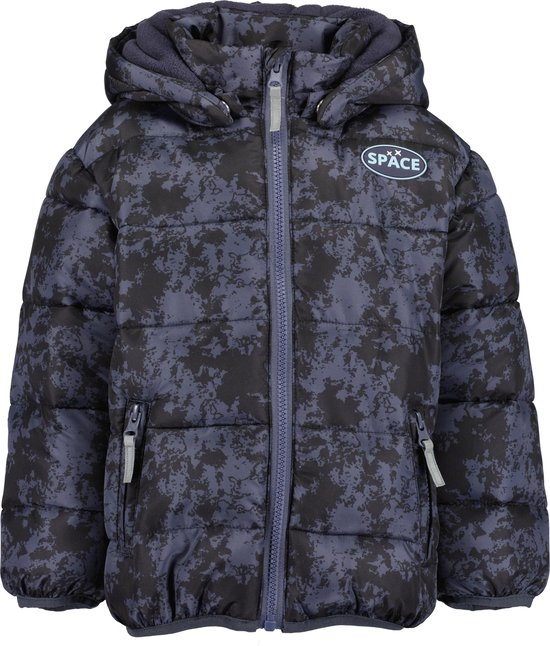 Lilakind Baby kinderen softshell overall met capuchon blauw met piratenjersey grijs blauw maat 74-122 - Made in Germany, Alleen met capuchon gevoerd, 104-110