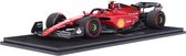 De 1:18 Diecast modelauto van de Scuderia Ferrari F1-75 #55 Winnaar van de Britse GP van 2022. De rijder was Carlos Sainz jr De fabrikant van het schaalmodel is Looksmart.