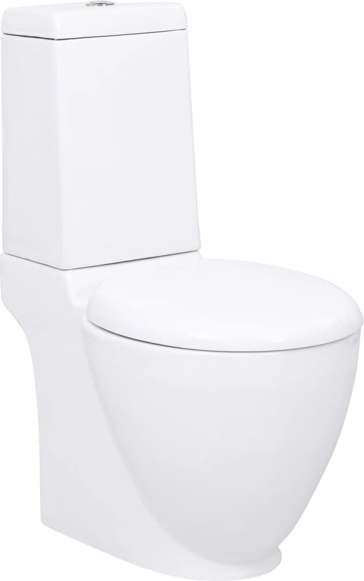 vidaXL - Toilet - met - afvoer - achter - keramiek - wit