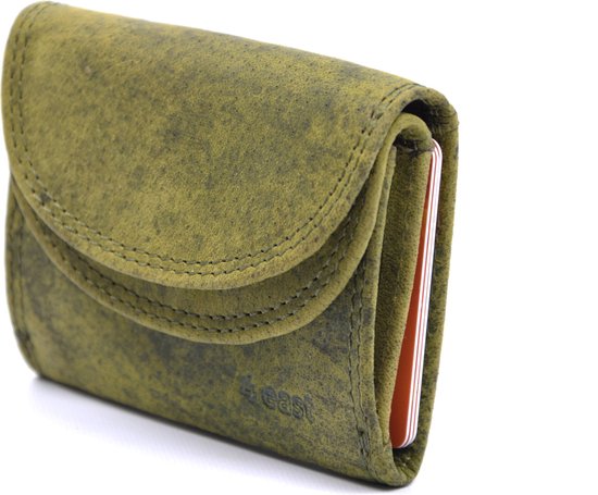 Portefeuille unisexe compact vert olive - 4E-1202 - Perfect pour les cartes et la monnaie