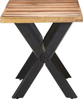 vidaXL - Eettafel - 140x70x75 - cm - massief - hout - met - honingkleurige - afwerking