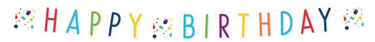 Amscan by Riethmuller - Riethmüller - Letterslinger Confetti Verjaardag Happy Birthday (1.80 m)