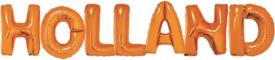 Folat - Folieballonnen 'Holland' Oranje 36cm - 7 stuks - WK voetbal 2026 - WK voetbal versiering - Olympische spelen