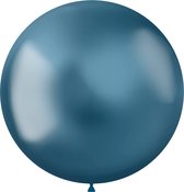 Folat - ballon XL Intense Chrome Blue 48 cm - 5 stuks