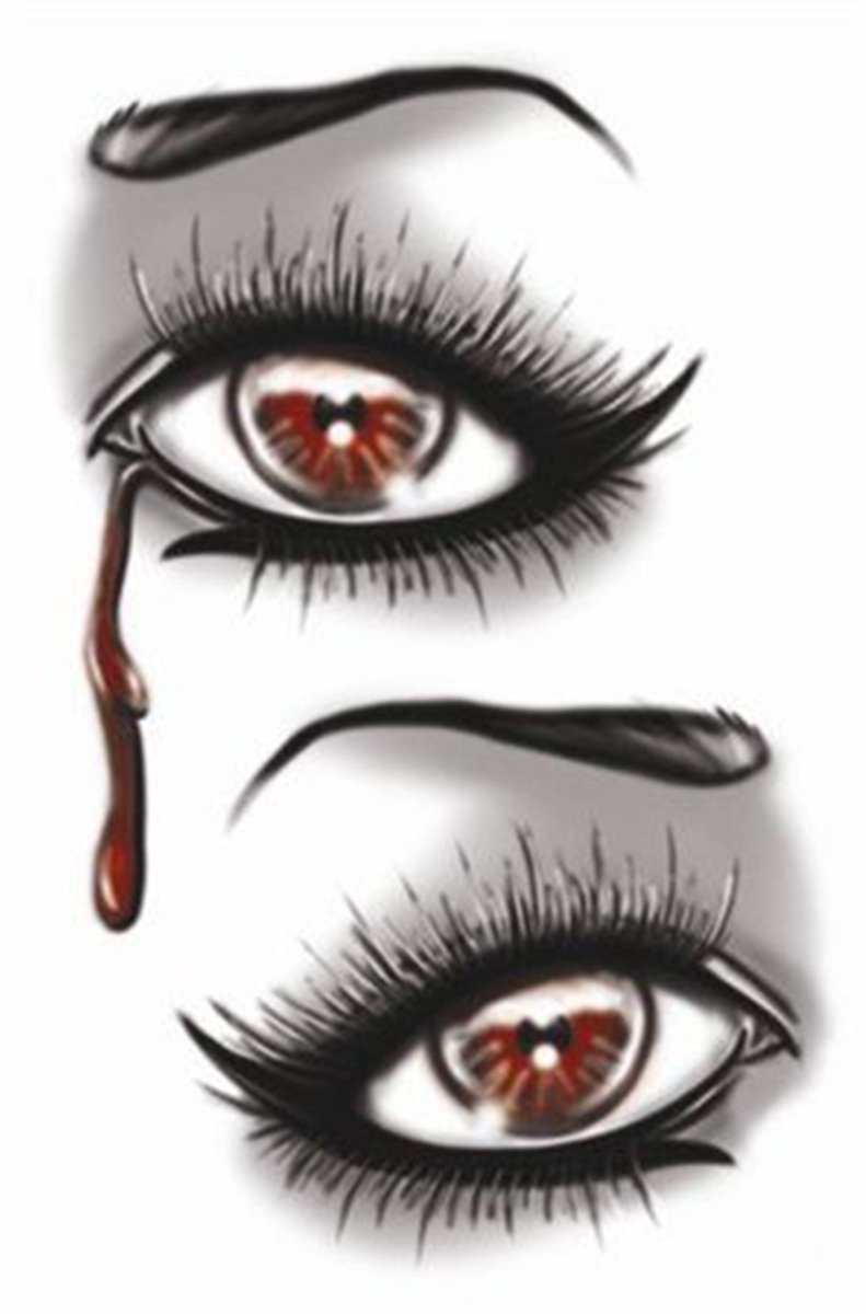 Partychimp Neptattoo Volwassenen Gothic Evil Eye - Polyester