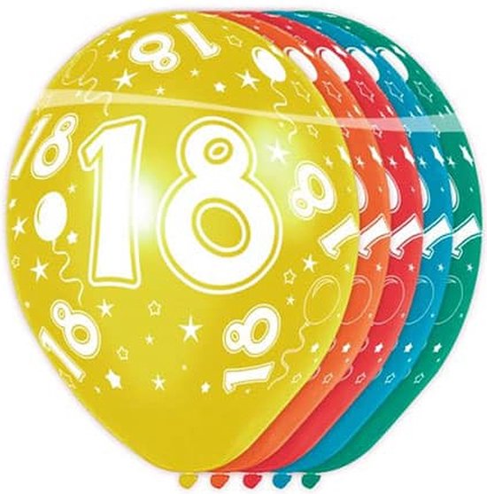 18 Jaar Verjaardag Ballonnen - 5 stuks