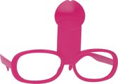 Pénis de lunettes de célibataire avec paillettes roses