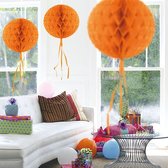 Folat - Honeycomb Oranje 30 cm - Halloween - Halloween Decoratie - Halloween Versiering - EK voetbal 2024 - EK voetbal versiering - Europees kampioenschap voetbal