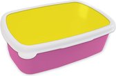 Broodtrommel Roze - Lunchbox Geel - Citroen - Neon - Kleuren - Brooddoos 18x12x6 cm - Brood lunch box - Broodtrommels voor kinderen en volwassenen
