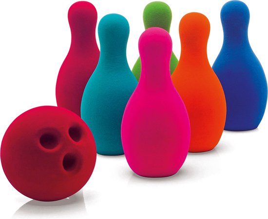Afbeelding van het spel Rubbabu - Bowling set klein (6 kegels, 1 bal)