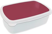 Broodtrommel Wit - Lunchbox Rood - Effen kleur - Brooddoos 18x12x6 cm - Brood lunch box - Broodtrommels voor kinderen en volwassenen