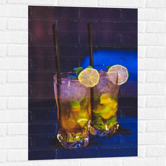 Muursticker - Drankjes met Limoenen - 60x90 cm Foto op Muursticker