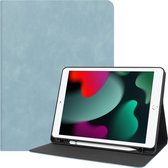 Hoesje Geschikt voor iPad 10.2 2021 Hoes Case Luxe Hoesje Hard Cover - Hoes Geschikt voor iPad 9 Hoesje Bookcase Met Uitsparing Geschikt voor Apple Pencil - Lichtblauw